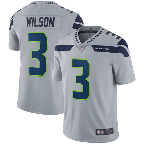 Seattle Seahawks Limited Grey Men Russell Wilson Alternate Jersey NFL Football #3 Vapor Untouchable->seattle seahawks->NFL Jersey